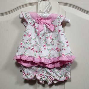 Baby girl's dress & romper & headband NWOT